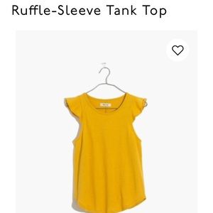 Madewell Ruffle Sleeve gold / mustard tank top